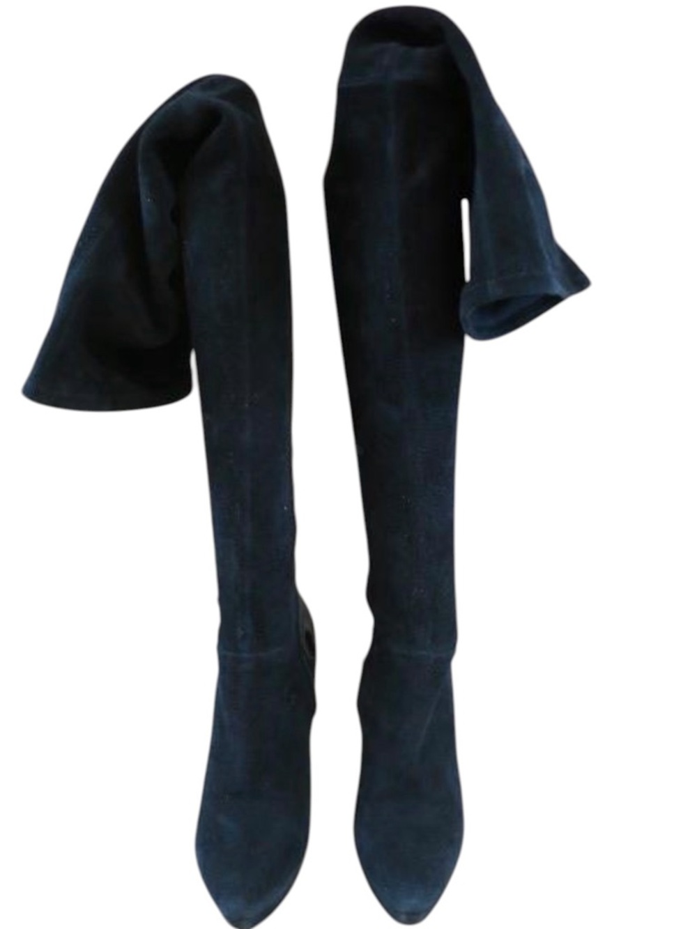 Black Gucci Suede Thigh High High-Heel Boots - Picture 5 of 7